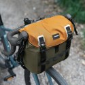 Torba sakwa rowerowa na kierownicę wodoodporna 13.5-24L - zielono-pomarańczowa