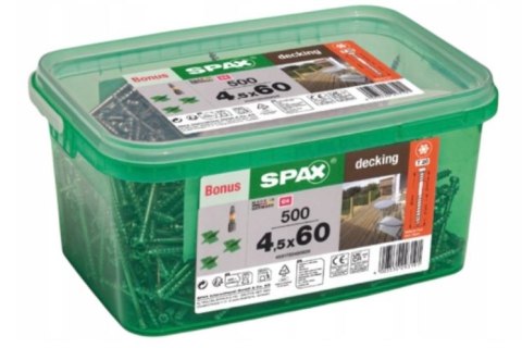 WKRĘT TARASOWY (500) C4 4.5*60MM SPAX-D +BIT T20 +3KRZYŻYKI