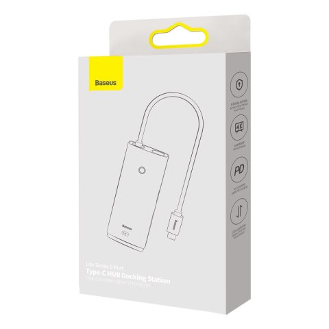 Wielofunkcyjny HUB Lite Series USB-C 2x USB PD HDMI SD/TF biały
