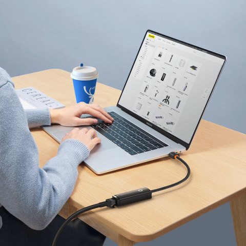 Zewnętrzna karta sieciowa USB-C RJ-45 1Gbps 1000Mbps czarny