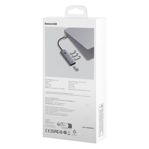 HUB rozdzielacz USB-A USB-C 5V 50cm - szary