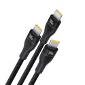 Kabel przewód 3w1 USB-C Flash Series 3 100W 1.5m - czarny