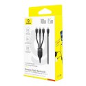 Kabel przewód 3w1 USB-C Flash Series 3 100W 1.5m - czarny