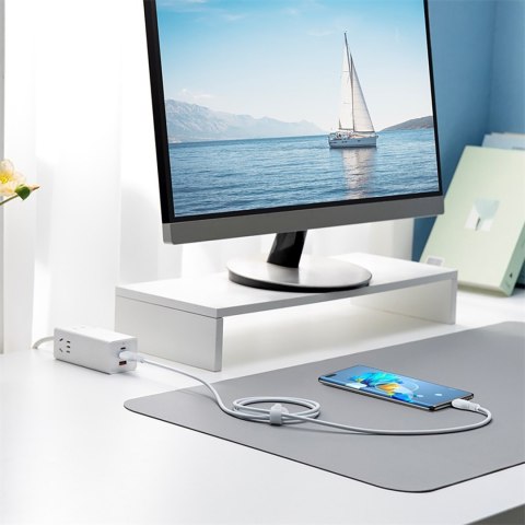 Kabel przewód USB-A - USB-C Pudding 100W 1.2m - biały