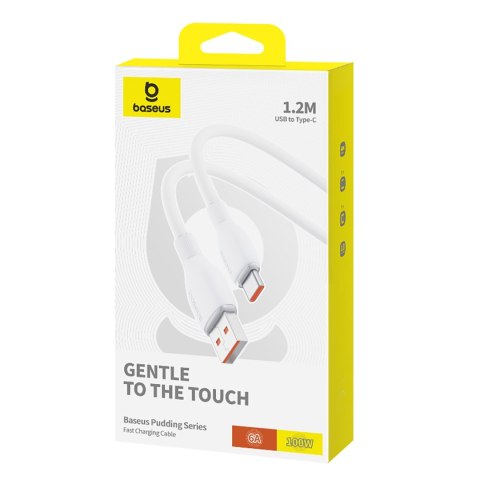 Kabel przewód USB-A - USB-C Pudding 100W 1.2m - biały
