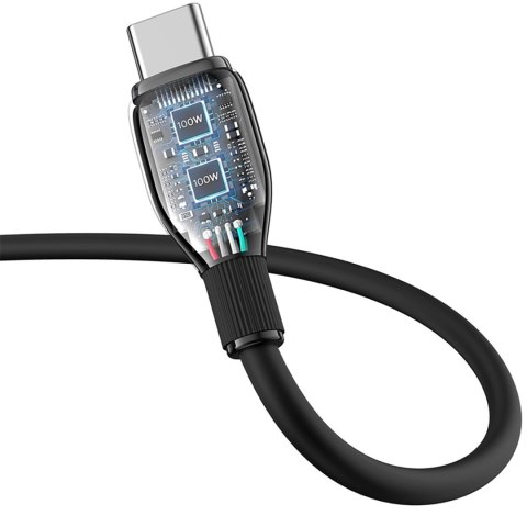 Kabel przewód USB-A - USB-C Pudding 100W 1.2m - czarny