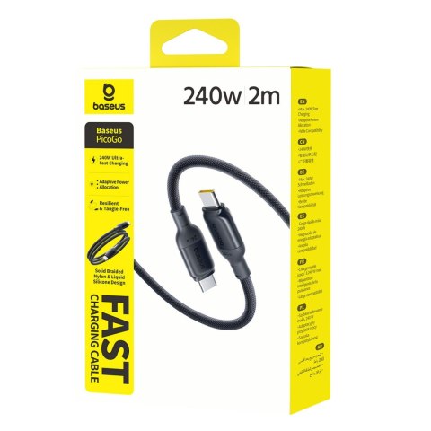 Kabel przewód USB-C 240W 2m - czarny