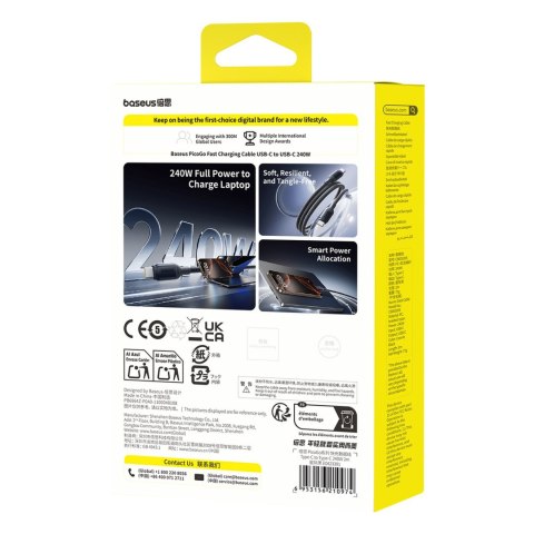 Kabel przewód USB-C 240W 2m - czarny