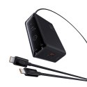Ładowarka sieciowa USB-A USB-C GaN 240W z kablem zasilającym - czarna