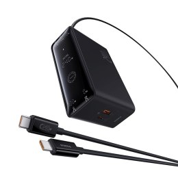 Ładowarka sieciowa USB-A USB-C GaN 240W z kablem zasilającym - czarna