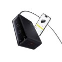 Ładowarka sieciowa USB-A USB-C GaN 240W z kablem zasilającym - czarna