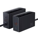 Ładowarka sieciowa USB-A USB-C GaN 240W z kablem zasilającym - czarna