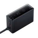 Ładowarka sieciowa USB-A USB-C GaN 240W z kablem zasilającym - czarna