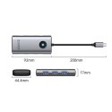 Stacja dokująca 6w1 USB-C - USB-A USB-C HDMI PD 100 W 4K 30Hz - szara
