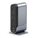 Stacja dokująca USB-C - HDMI DP USB-A USB-C RJ45 PD PC SD TF 3.5mm minijack - szara