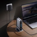 Stacja dokująca USB-C - HDMI DP USB-A USB-C RJ45 PD PC SD TF 3.5mm minijack - szara