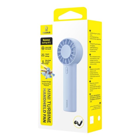 Wentylator wiatrak przenośny ręczny 1200 mAh - niebieski