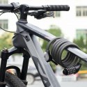 Zapięcie rowerowe na szyfr 5-cyfrowy z linką stalową podświetlaniem LED 180 cm - czarne