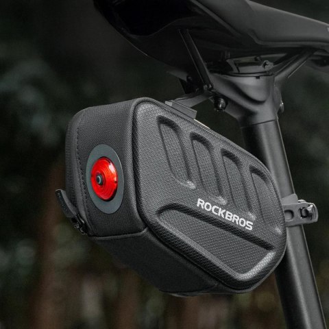 Torba rowerowa podsiodłowa z inteligentną lampką tylną 0.45 l - czarna
