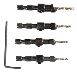 ZESTAW POGŁĘBIACZ STOŻKOWY I WIERTŁA 2.4-3.6MM 4 SZT.