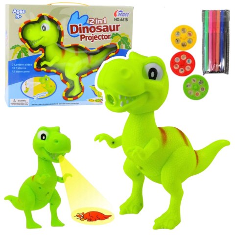 Projektor Dinozaur T-Rex Do Rysowania Malowania 18 Obrazków Pisaki 2w1