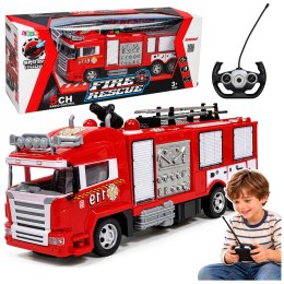 Wóz Strażacki Straż Pożarna na Radio R/C Zdalnie Sterowany Czerwony