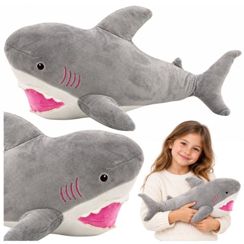 Pluszowy Rekin Maskotka Przytulanka 50cm Szary