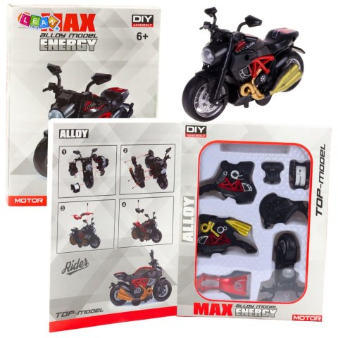 Motocykl Do Składania Skręcania Metal 1:14 DIY Czerwony