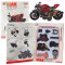 Motocykl Do Składania Skręcania Metal 1:14 DIY Pomarańczowy