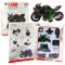Motocykl Do Składania Skręcania Metal 1:14 DIY Zielono-Czarny