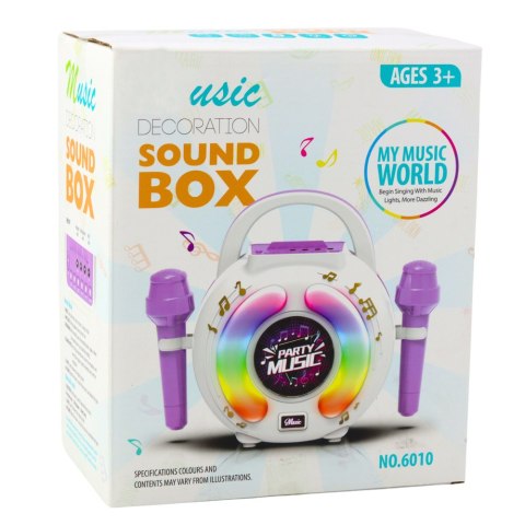 Zestaw Karaoke Dwa Mikrofony Głośnik Bluetooth MP3 Nagrywanie LED