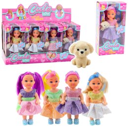 Zestaw Mini Laleczka W Sukience Piesek Lalka Pupil Mix 12cm