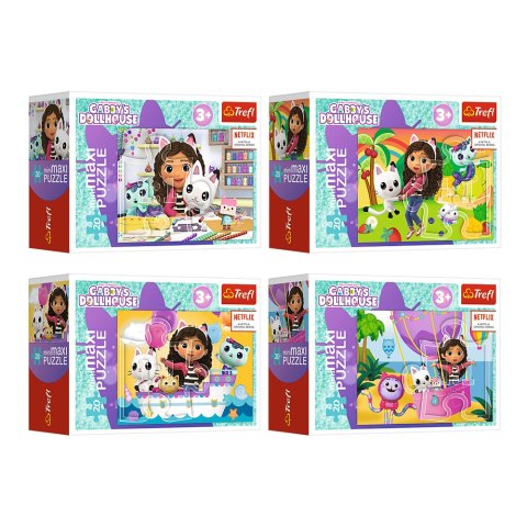 Puzzle - 20 miniMaxi - Kolorowy dzień Gabi - Koci Domek Gabi - Trefl 56041