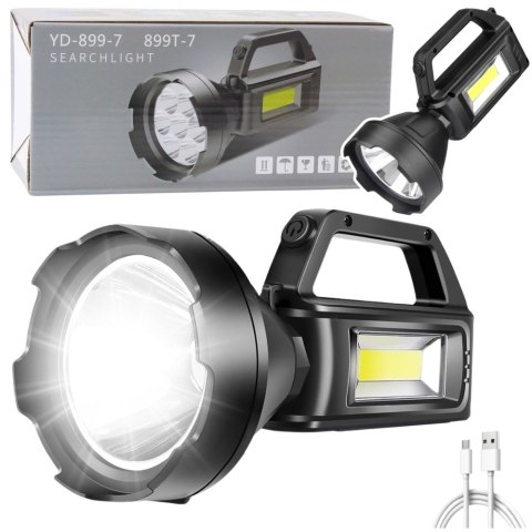 Latarka Turystyczna Robocza Reflektor LED 4 Tryby Powerbank