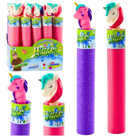 Piankowa Broń Pompka Pałka Na Wodę Jednorożec Różowa Fioletowa 35 cm