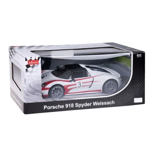 Auto Porsche 918 Spyder Performance Zdalnie Sterowane RC Białe Rastar 1:14