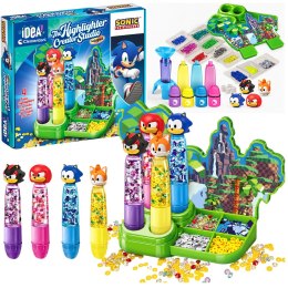 Idea Art Zestaw Fabryka Markerów Zakreślaczy 4 sztuki Sonic Clementoni 18424